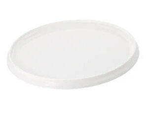 Couvercle en plastique rond pour seau de 6 litres, offrant une solution pratique et hermétique.