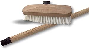 Brosse lave pont en chiendent de 22 cm avec un manche en bois de 1,25 m
