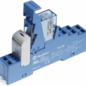 Relais inverseur 2 contacts 24V 8A GRECON, idéal pour le contrôle de circuits électriques avec une capacité de charge élevée.