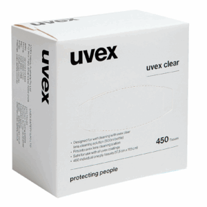 Lingette de nettoyage pour lunettes UVEX, idéale pour un nettoyage en profondeur et en toute sécurité.