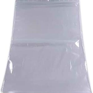 Sachet plastique zip transparent 50 microns, idéal pour le rangement et la protection des objets, dimensions 35 x 55 cm, avec propriété antistatique.